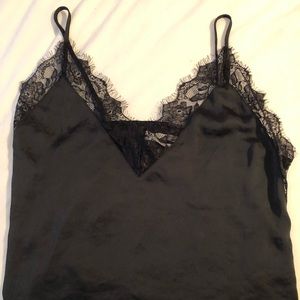 Black Satin Lacy Camisole